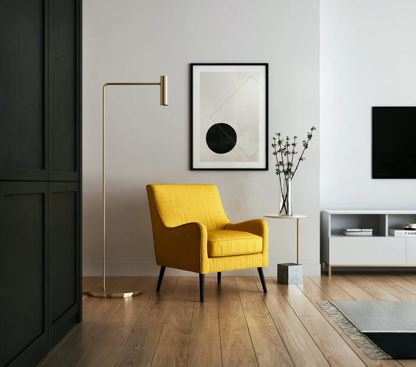 Salon haussmannien rénové, tons crème